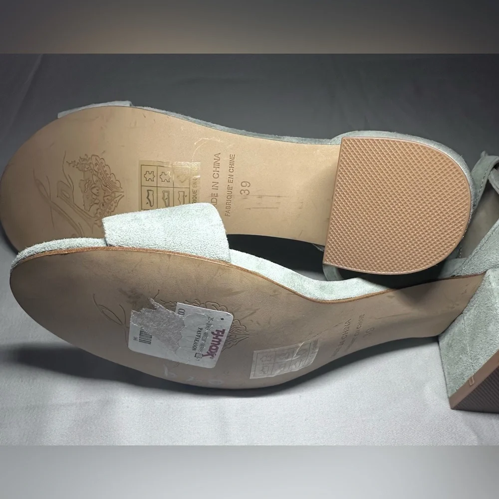 Free People Women's Suede Heels - Light green Size 8 - Picture 6 of 9